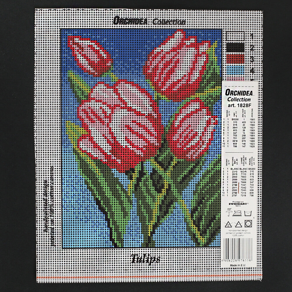 Orchidea 18x24 cm Tulips Baskılı Goblen 1828F